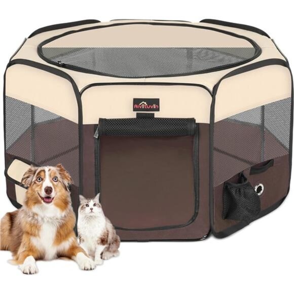 Dog Playpen,Cat Playpen-Foldable Pet Playpen with Carrying Case,Portable PetTent - Picture 1 of 7
